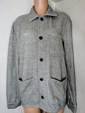 Old Navy Heathered Gray Fleece Chore Jacket "Shacket"